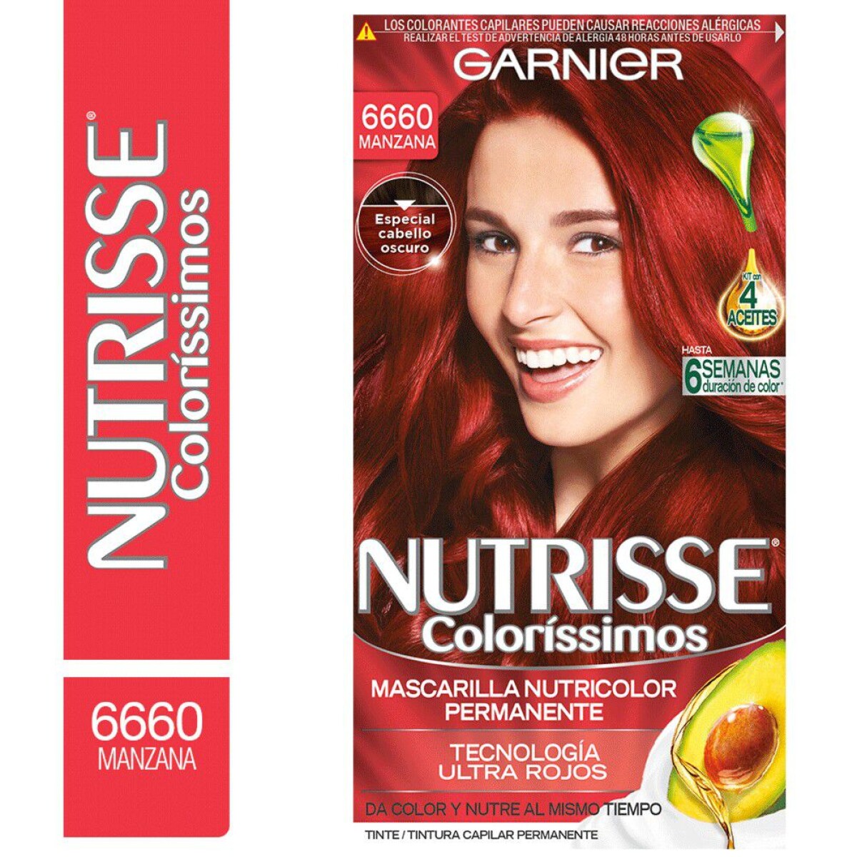 Tinta Garnier Nutrisse Coloríssimos N°6660 Rubio Oscuro Rojizo Profundo | Color Intenso y Duradero