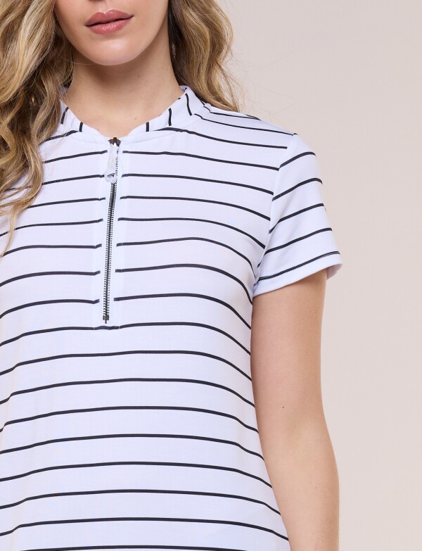 Vestido Playa Zip BLANCO/NEGRO