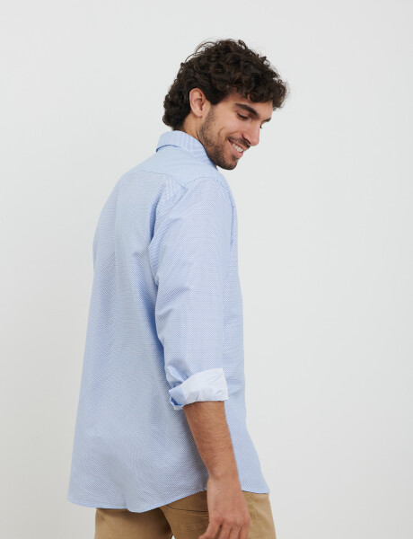 012546 CAMISA HARRINGTON LABEL Blanco/azul