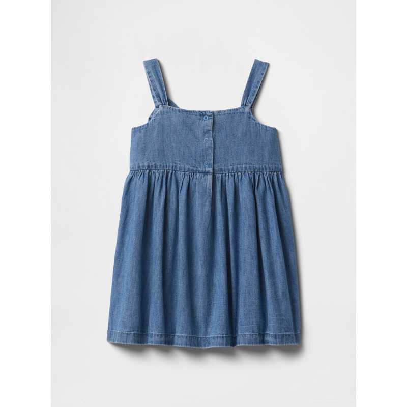 SL DENIM BOW DRESS MEDIUM WASH
