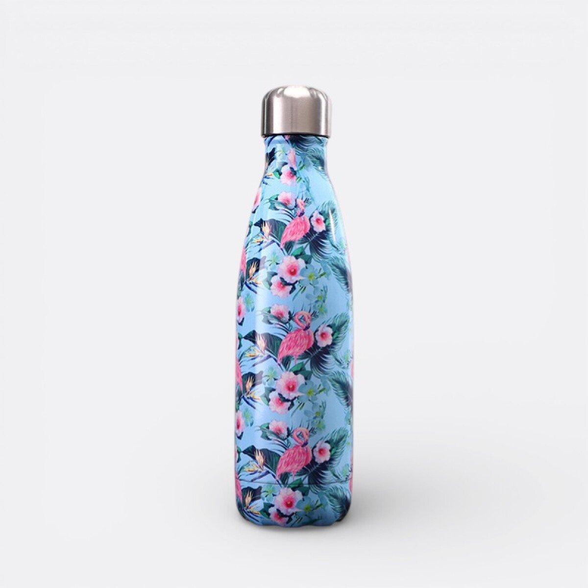 Botella Aluminio Estampada 500ml - Celeste Floreado 