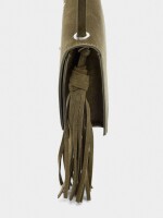 Bolso Bandolera Con Tachuelas Y Flecos caqui