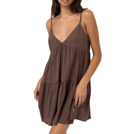 Vestido Rhythm Classic Tiered Mini Chocolate
