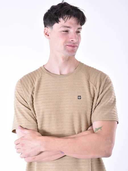 REMERA LINES BEIGE