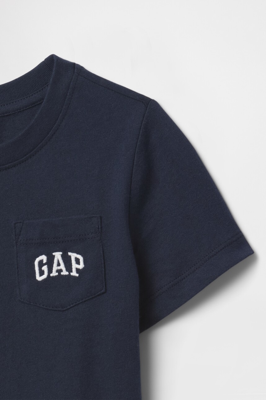 Remera Con Bolsillo Logo Gap Toddler Niño Tapestry Navy