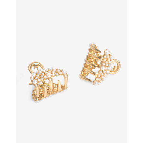 Set De Mini Broches Con Perlas Dorado