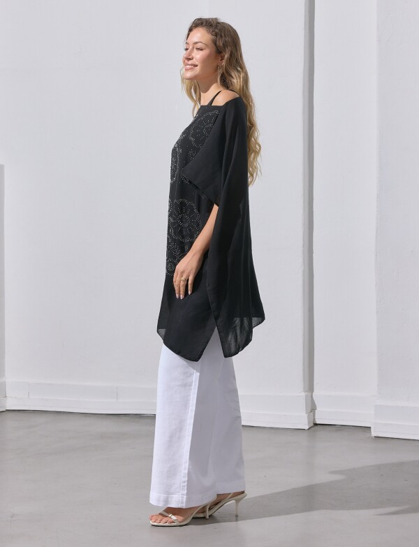 Poncho Noche NEGRO/PLATEADO