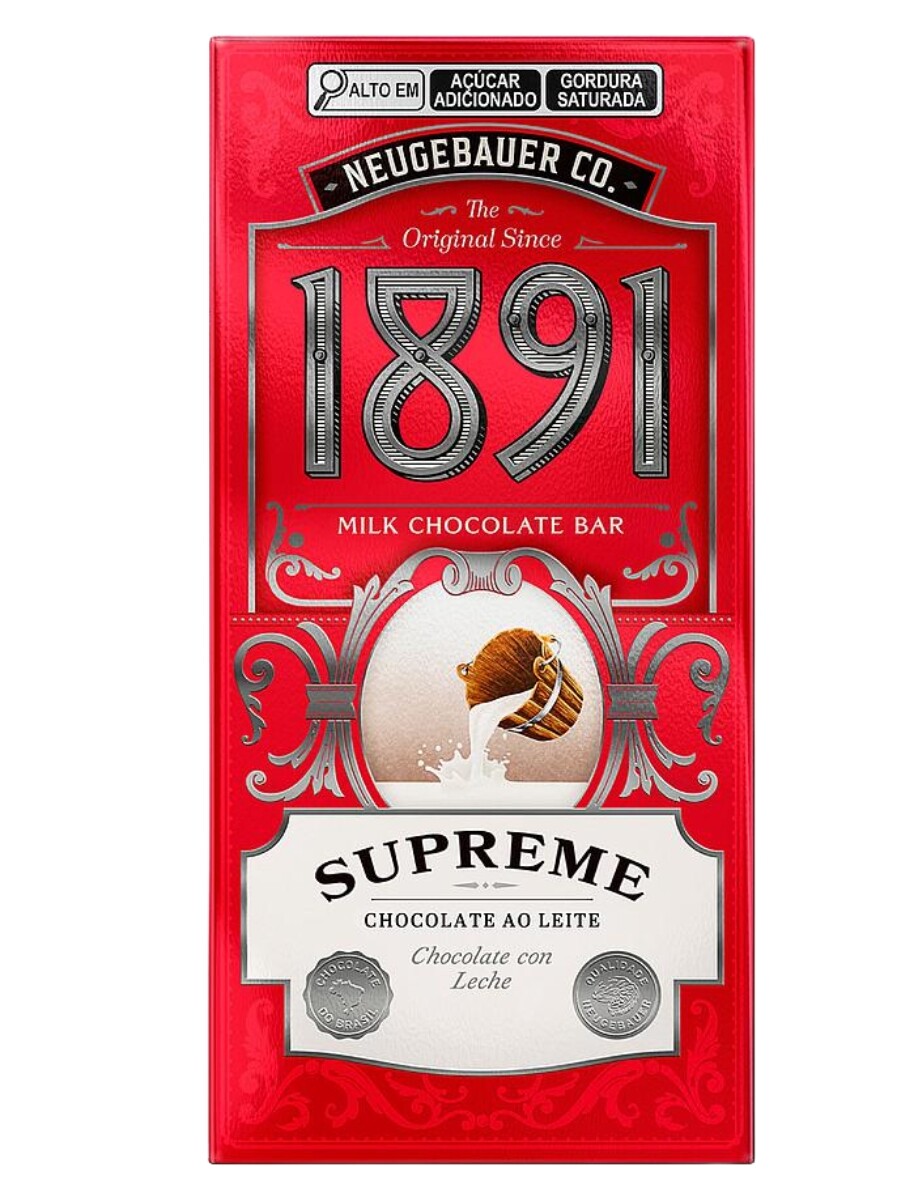 Tableta chocolate suprime con leche 1891 90gr 