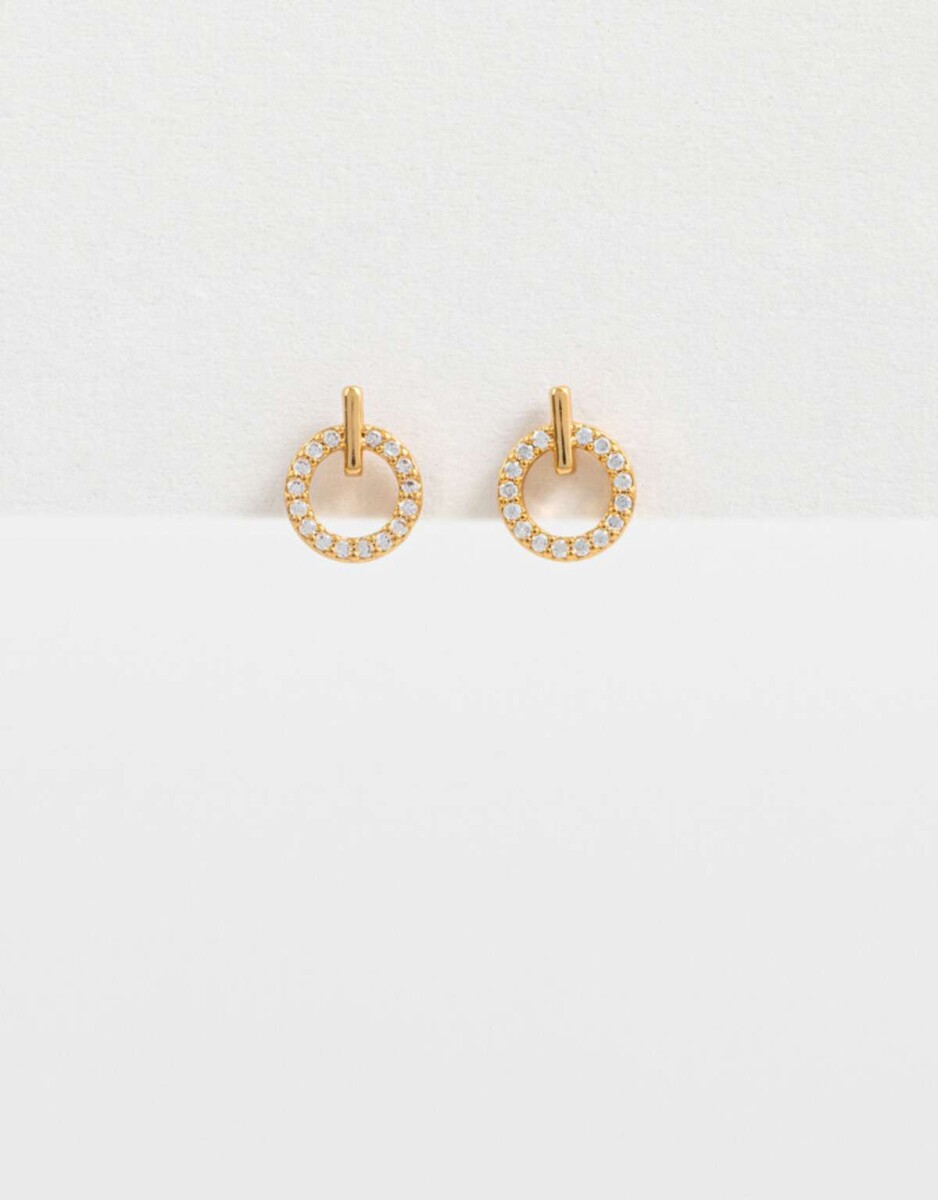 Aros Pasantes Oro Zirconia - Dorado 