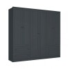 Ropero Americana PLUS 6 puertas 4 cajones - 100% MDF Gris