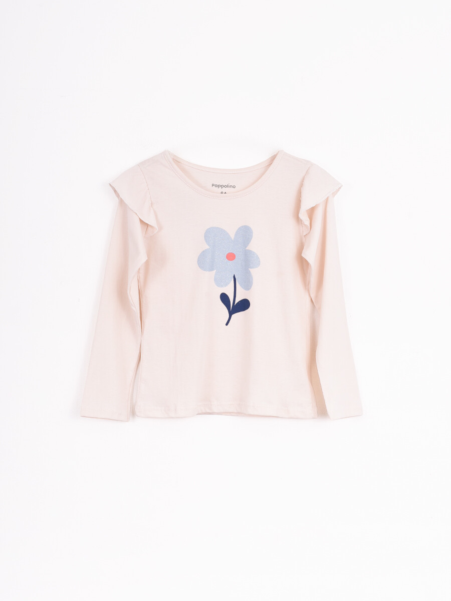 REMERA FLEURS - BEIGE CLARO 