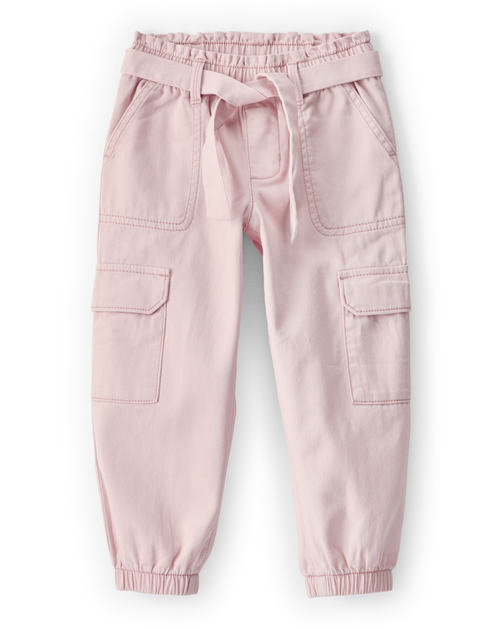 Pantalón cargo de algodón, rosado Sin color