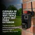 Cámara De Seguridad Wifi Doble Lente 360 Nocturna Kit X3 Un Color Negro
