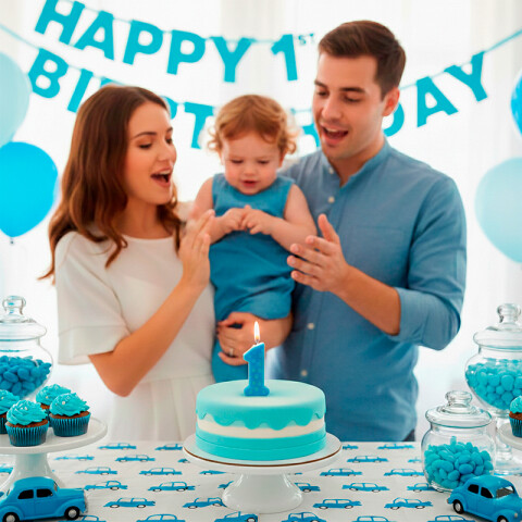 Velita 1 Año Celeste