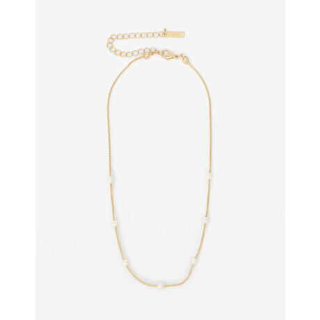 Choker Con Perlas Blanco Crema