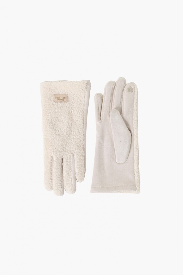 Guantes de paño beige