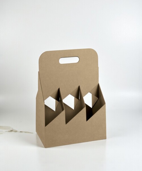 Porta botella p/ 6 botellas 22,5x15x32 cm. - KRAFT MARRON Porta botella p/ 6 botellas 22,5x15x32 cm. - KRAFT MARRON