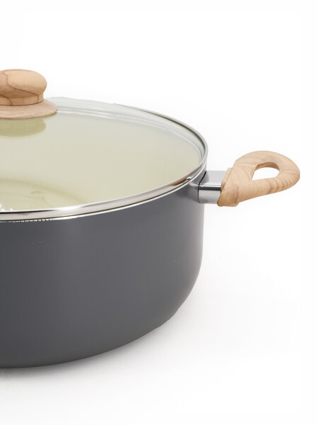OLLA C/TAPADE VIDRIO GRIS