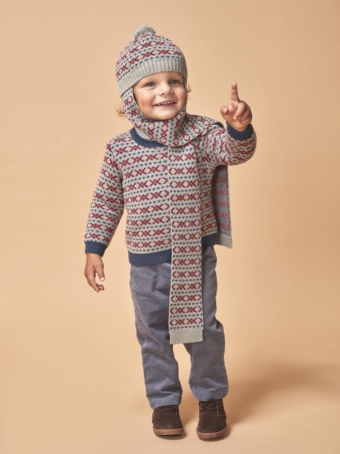 Gorro Bufanda Gris Medio