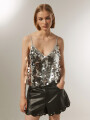 Musculosa Carmin Plateado