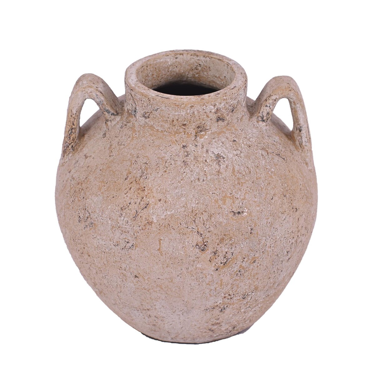 JARRÓN DECORATIVO REDONDO - TERRACOTA NATURAL-BEIGE NATURAL 