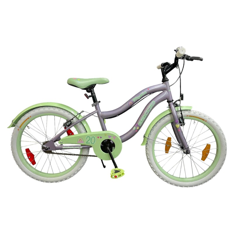 Bicicleta Infantil Baccio Mystic Rodado 20 De Paseo Con Ruedas Estabilizadoras VIOLETA/VERDE