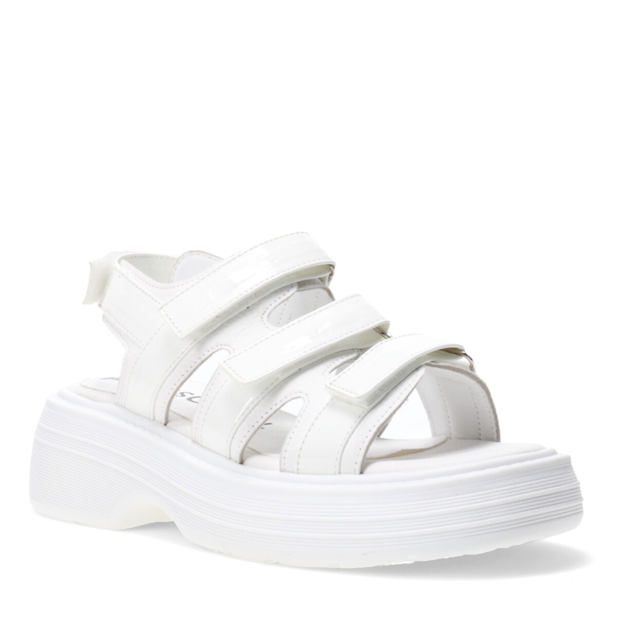 Sandalia de Mujer Miss Carol GARDA con materiales combinados y velcro MissCarol - Blanco 
