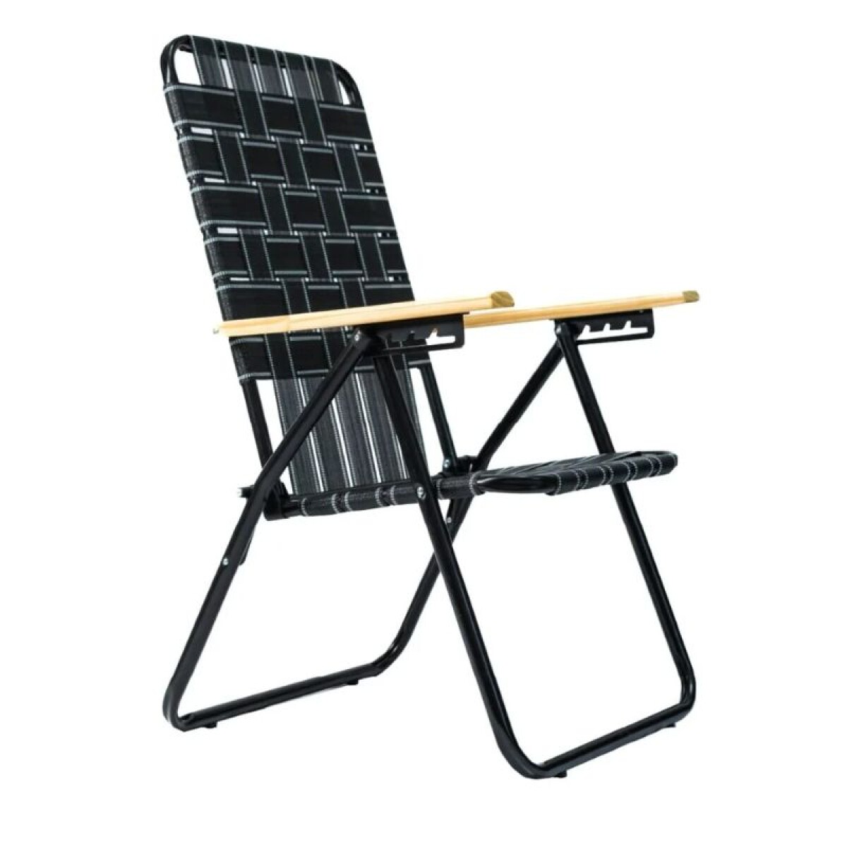 REPOSERA PLEGABLE DE CAÑO POZA BRAZO DE MADERA - 5 POSICIONES 