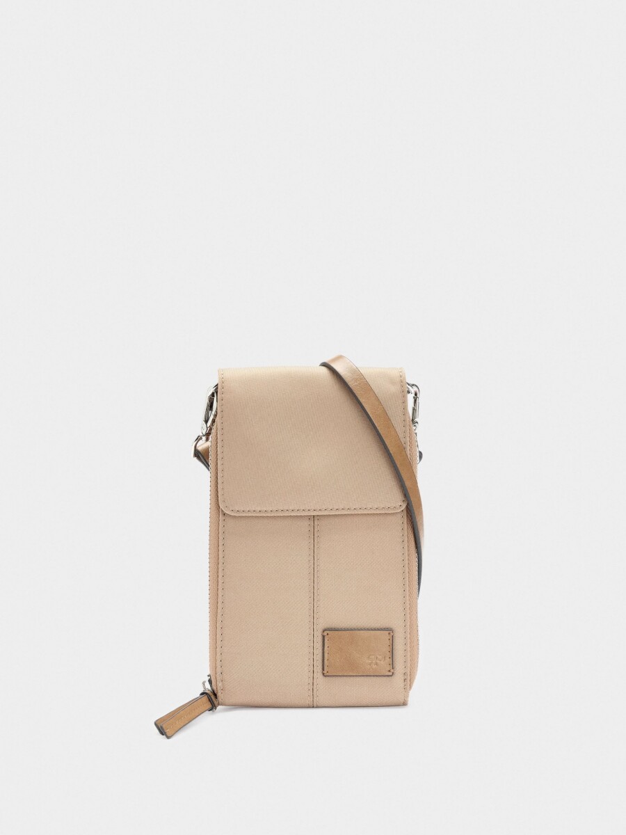 Bolso Para Móvil Efecto Nylon taupe