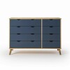 Cómoda 8 Cajones Madera - Linea Dublin Azul