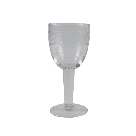 Copa de vino de vidrio labrado con lineas Copa de vino de vidrio labrado con lineas