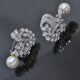 Caravanas oro 18k blanco , brillantes y perla de cultivo Caravanas oro 18k blanco , brillantes y perla de cultivo