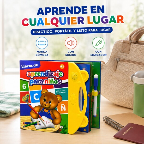 Libro Didáctico Interactivo Bilingüe con 20 Hojas Táctiles Diseño 2