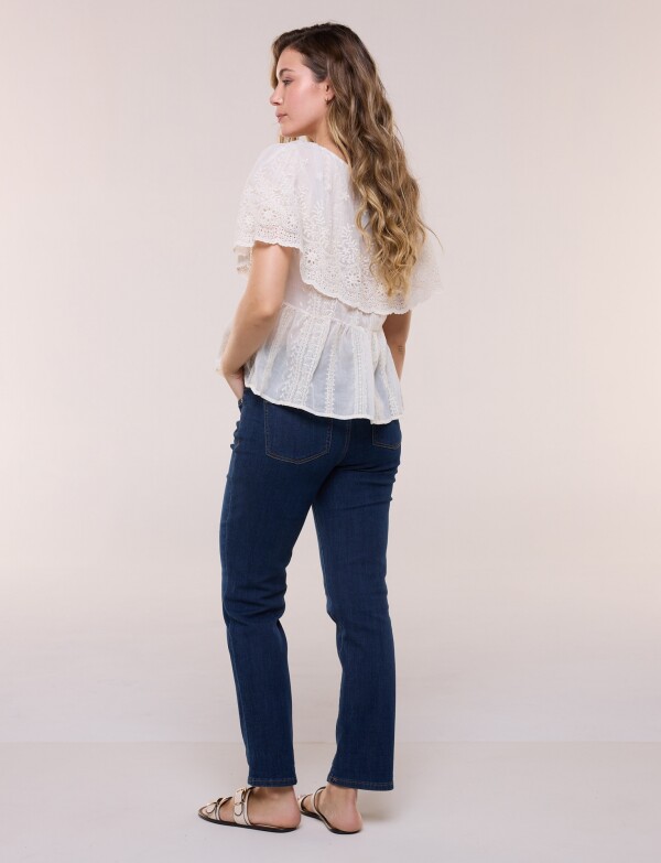 Blusa Puntilla BEIGE CLARO