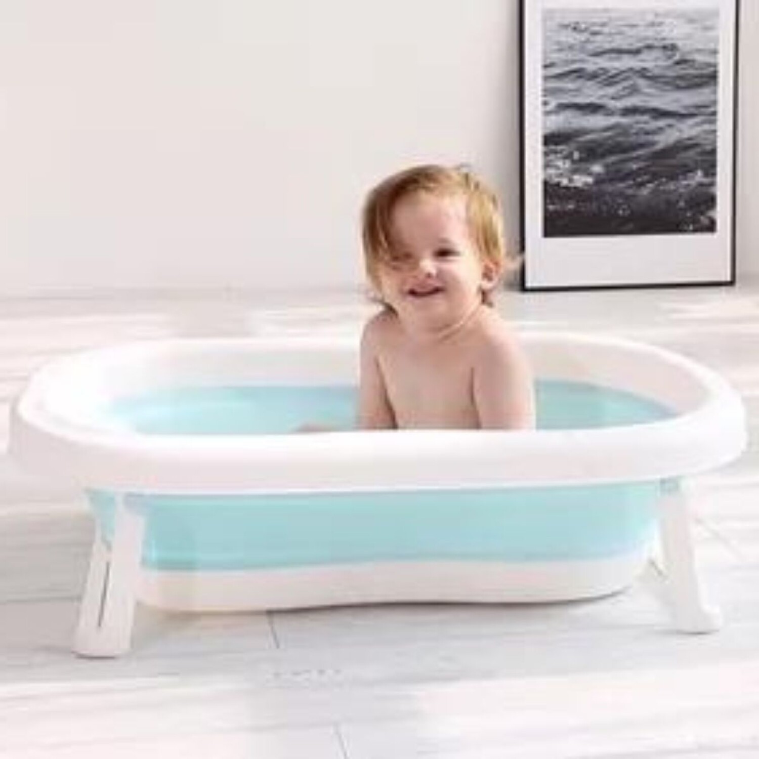 Bañito de Bebé Plegable Bañera Para Bebés con Baby Splash Color Azul —  Clemur