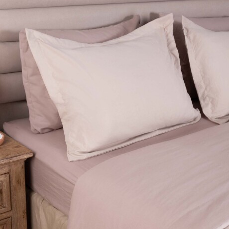 SET DE ACOLCHADO 2 PLAZAS POLIESTER NATURAL-BEIGE PREWASHED AVENA