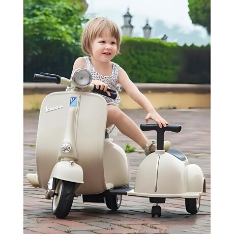 Moto a batería Vespa para niños con sidecar Moto a batería Vespa para niños con sidecar