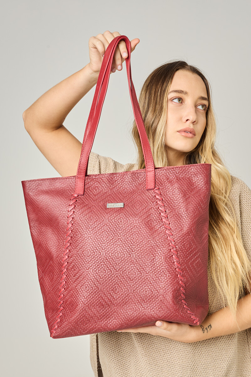 Bolso Sur - Bordeaux Esterillado 