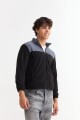 Campera de polar con corderito NEGRO