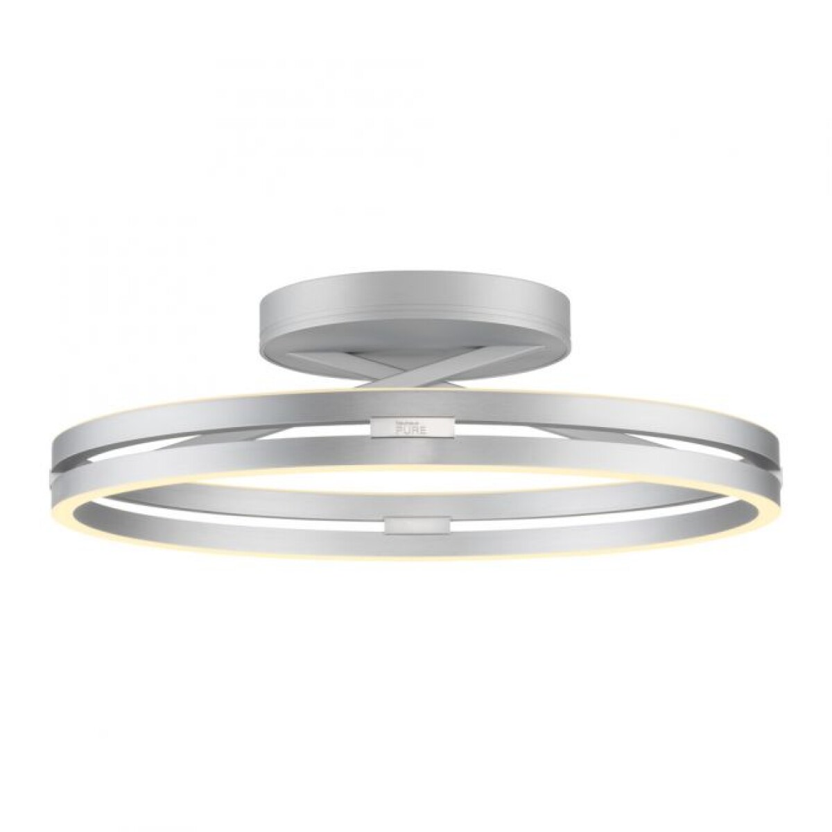 Plafón led doble anillo 42w 60cm regulable a control remoto con varias funciones Plateado 