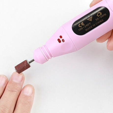 Mini Torno Pulidor De Uñas Con Puntas P/ Manicura Y Pedicura Negro