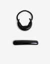 Accesorios Pelo Set Varios Set De Pony Cuff Y Hebilla Francesa De Acrilico Glossy. - Negro