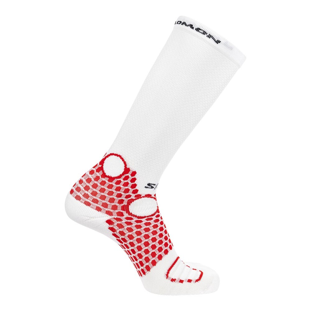 Salomon Medias S/Lab Ultra knee Unisex - Blanco/Rojo Blanco-Rojo