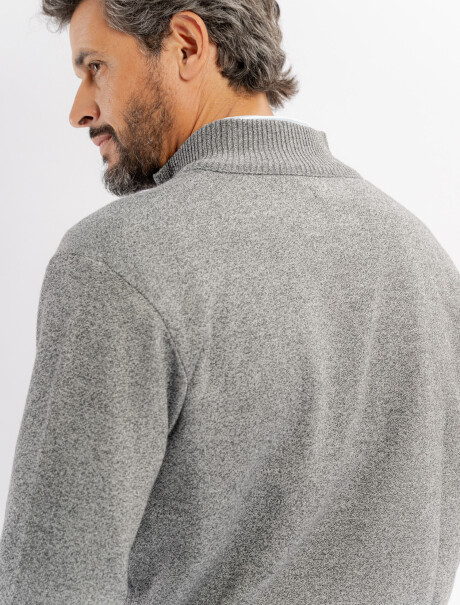 Campera tejida gris melange