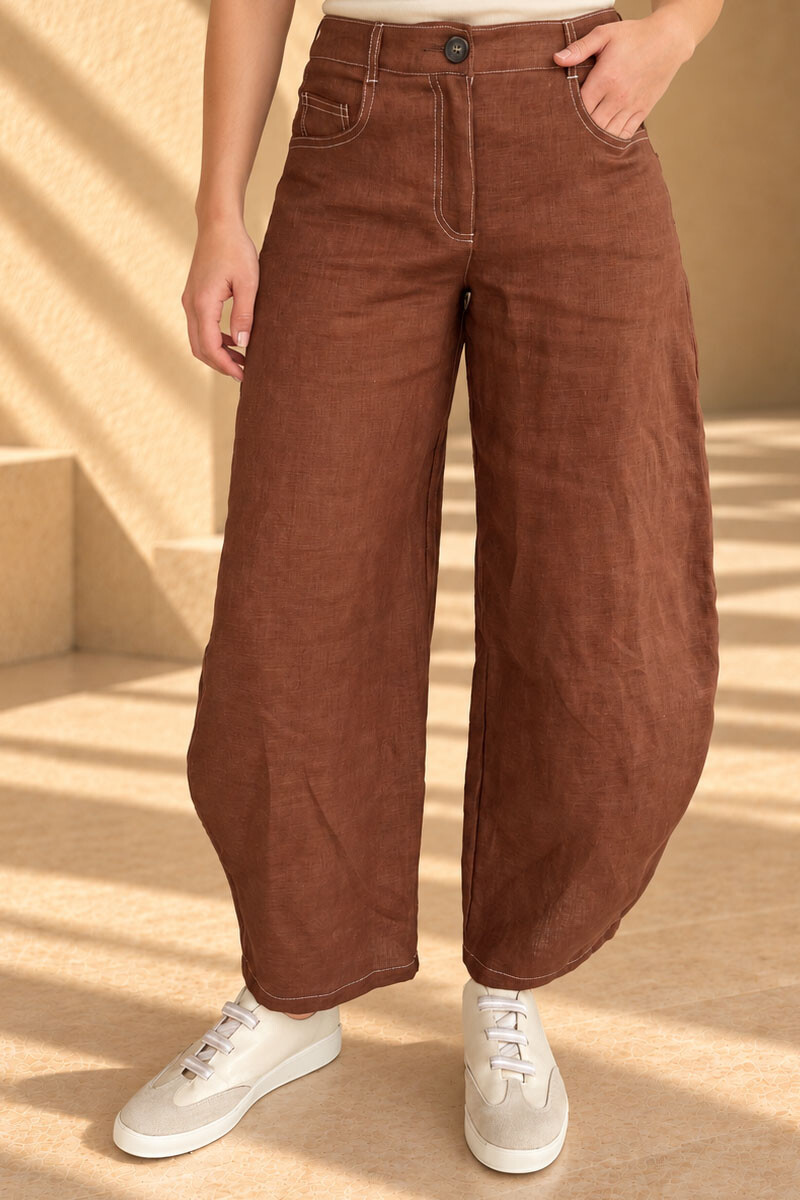 Pantalon barrel Chocolate