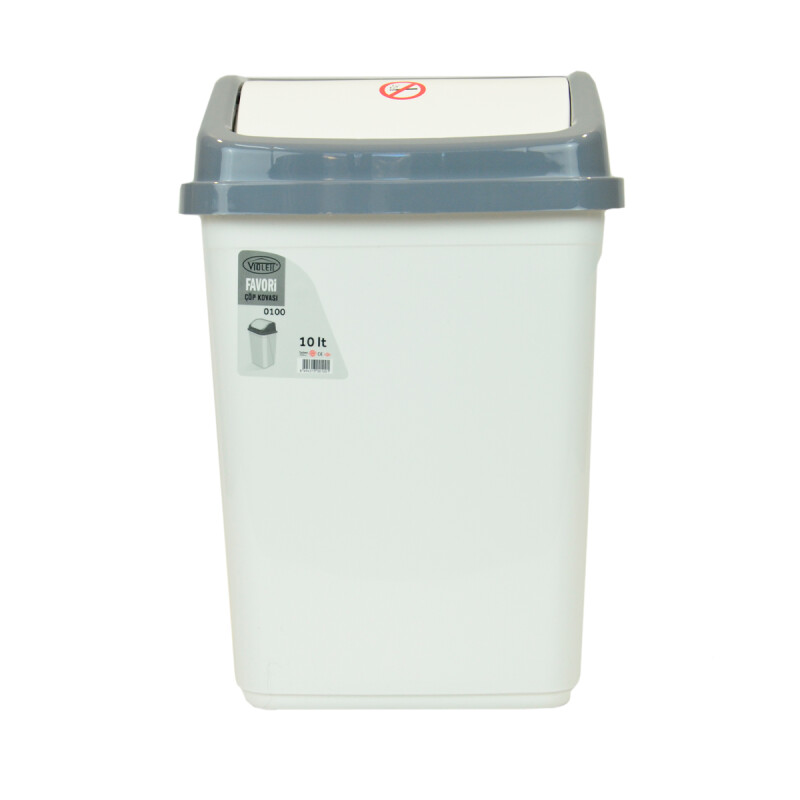 Tarro de residuos 10L con tapa vaivén BLANCO