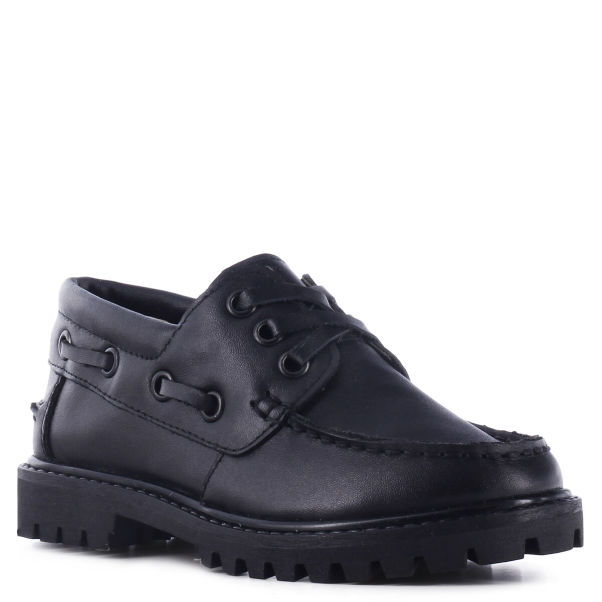 Zapato de Niño Boomerang leñador TAP de cuero para uniforme - Negro 