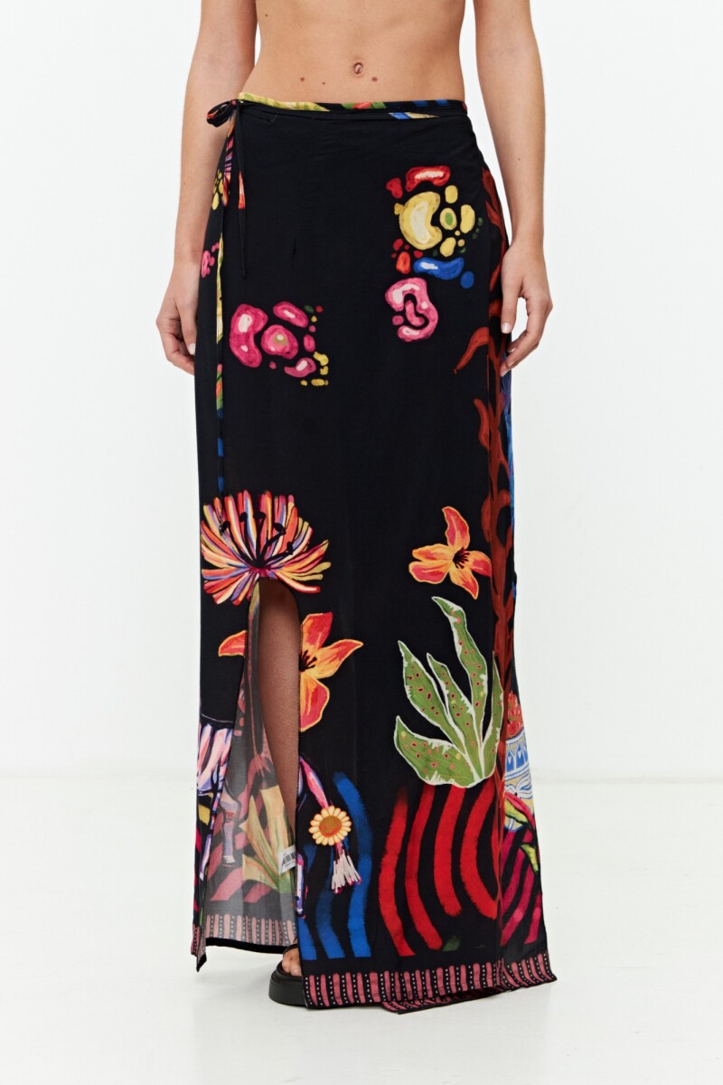 Falda pareo jungla negro