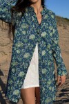 Camisa Cala Block Print Azul