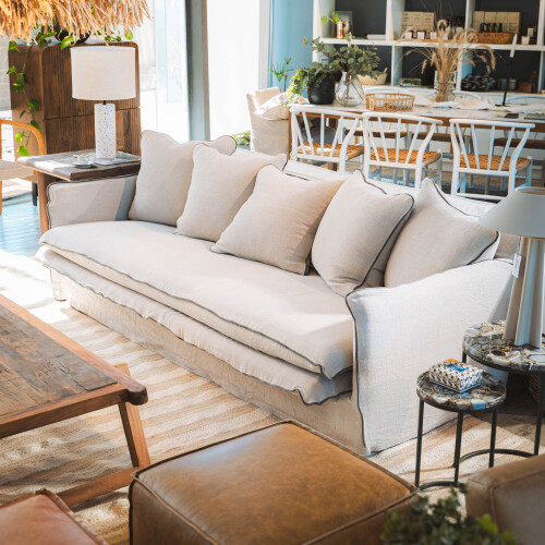 Sofá Cardo, Lino Greige , 2.38 m Sofá Cardo, Lino Greige , 2.38 m